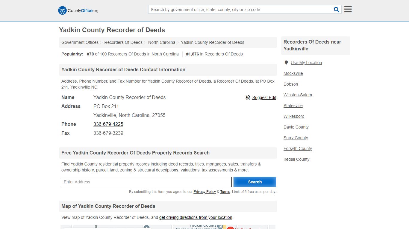 Yadkin County Recorder of Deeds